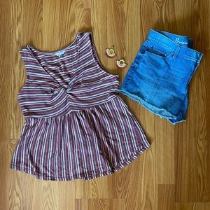 Lucky Brand Striped Tank, Dusty Rose (m)